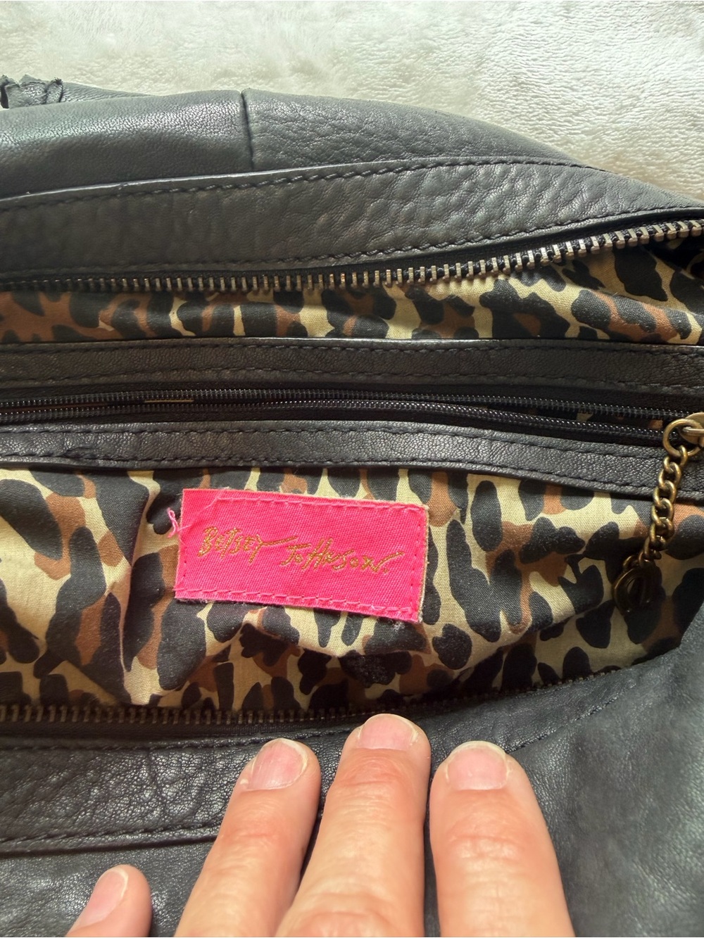 Vintage Betsey Johnson Black Shoulder Bag with Gold Hardware and Stud Accents - Picture 15 of 16